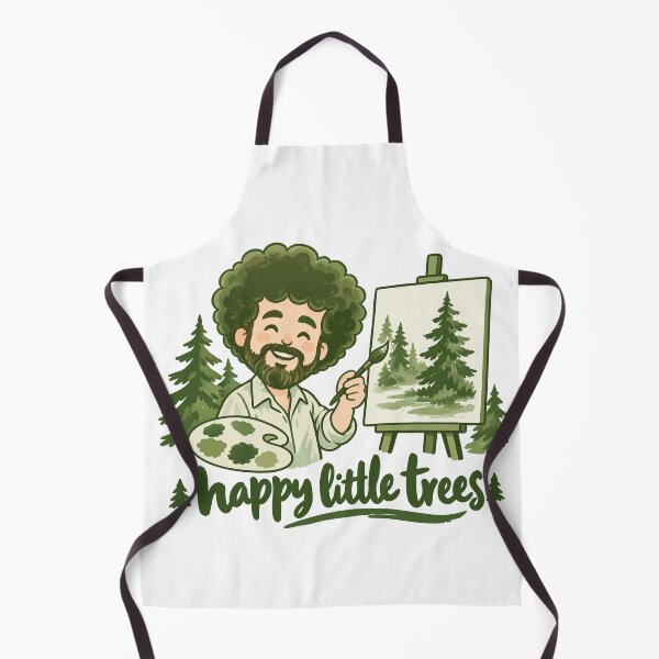 Item preview, Bob Ross Cartoon Painter and Evergreen Forest Art designed and sold by karamram.