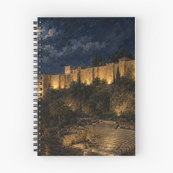 Item preview, Malaga Castle at Night - Andalusia Spain designed and sold by PrintGo26.