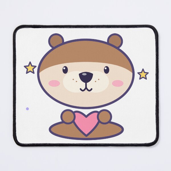 Item preview, Kawaii Otter Cute Brown Otter Holding Heart Sticker designed and sold by Coco Zone .