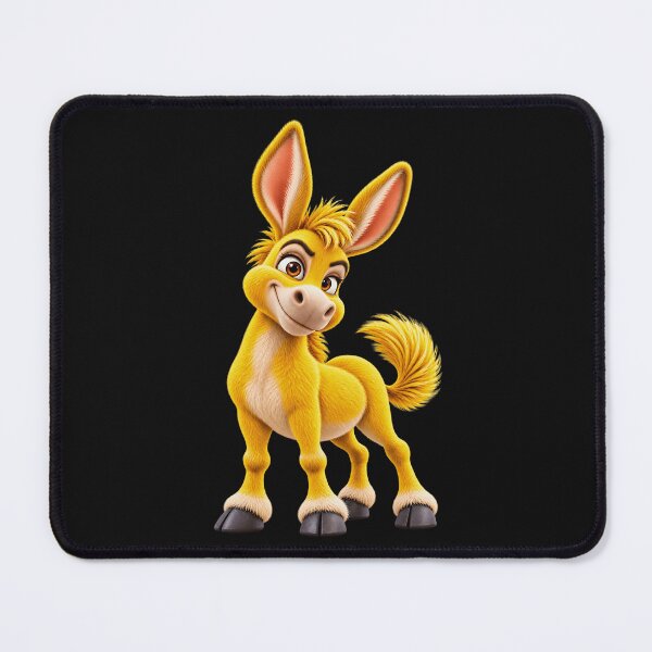 Item preview, Cute Yellow Donkey – Fluffy Golden Cartoon Animal Illustration designed and sold by ArtSpark Studio.