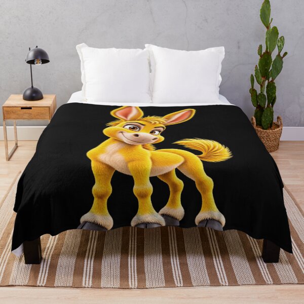 Item preview, Cute Yellow Donkey – Fluffy Golden Cartoon Animal Illustration designed and sold by ArtSpark Studio.