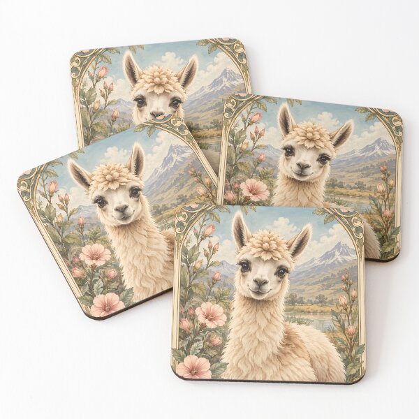 Item preview, Cute Baby Llama Spirit Animal Victorian Botanical designed and sold by Lady-K-.