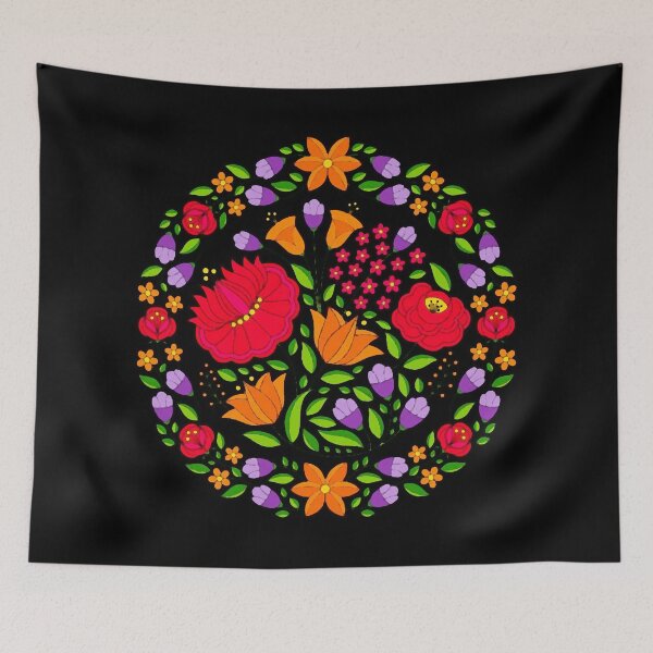 Item preview, Folk Flower Circle designed and sold by ViaARTfactory.