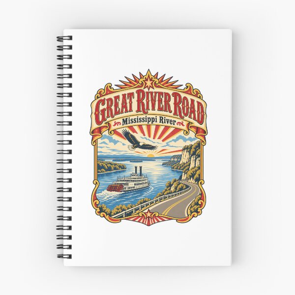 Item preview, Great River Road Mississippi River Paddle Wheel Riverboat Vintage Circus Poster designed and sold by North Shore Prints.