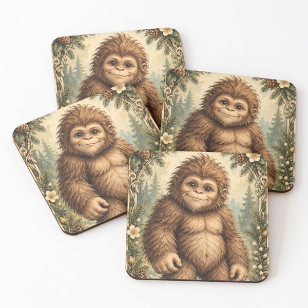 Item preview, Cute Bigfoot Cryptid Victorian Tarot Illustration designed and sold by Lady-K-.