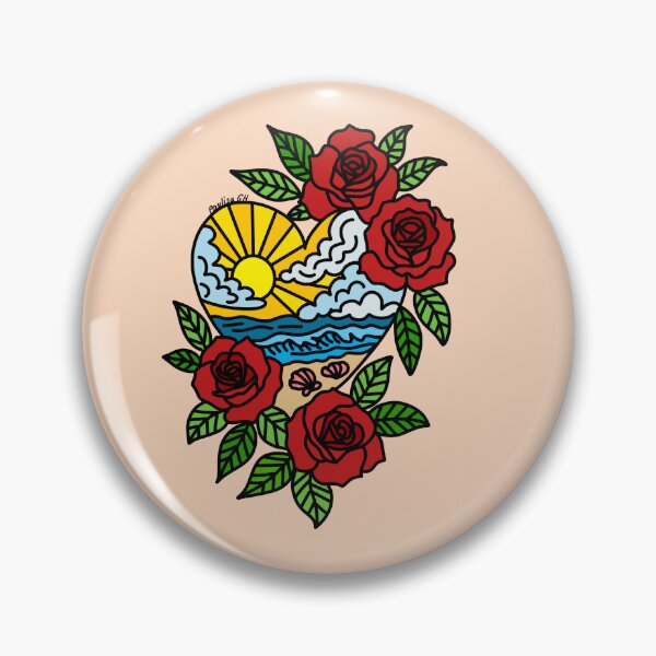 Item preview, Golden beach heart sticker  designed and sold by DesignPMG.
