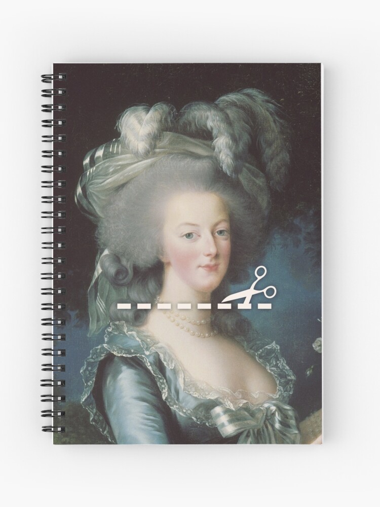 Spiral Notebook, Cut Here - Marie Antoinette designed and sold by KatieBuggDesign