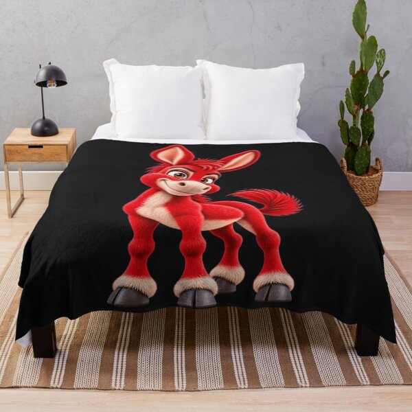 Item preview, Cute Red Donkey – Fluffy Red Cartoon Animal Illustration designed and sold by ArtSpark Studio.
