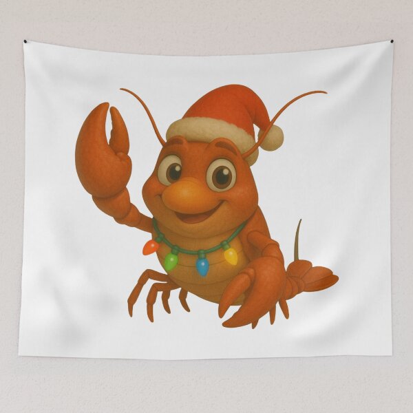 Item preview, Cheerful Crayfish Christmas designed and sold by Sillytoe.