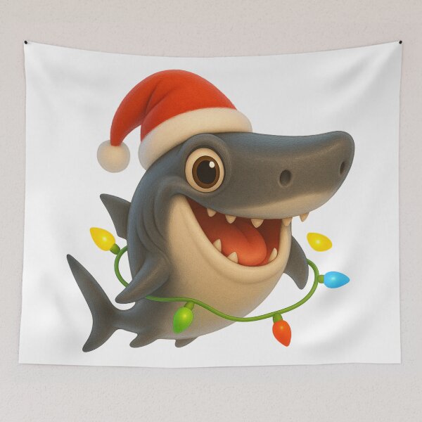 Item preview, Playful Crocodile Shark Christmas designed and sold by Sillytoe.