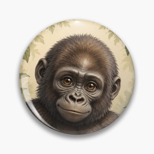 Item preview, Cute Baby Gorilla Spirit Animal Victorian Botanical designed and sold by Lady-K-.