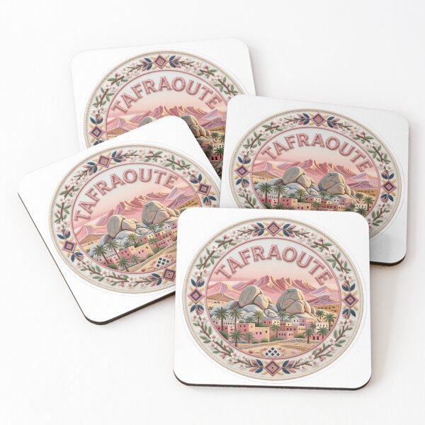 Item preview, Tafraoute Morocco Anti Atlas Pink Mountains Oasis Village Embroidered Patch Sticker designed and sold by Imaginarium of Chaos falcon88 .