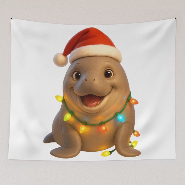 Item preview, Cozy Dugong Christmas designed and sold by Sillytoe.