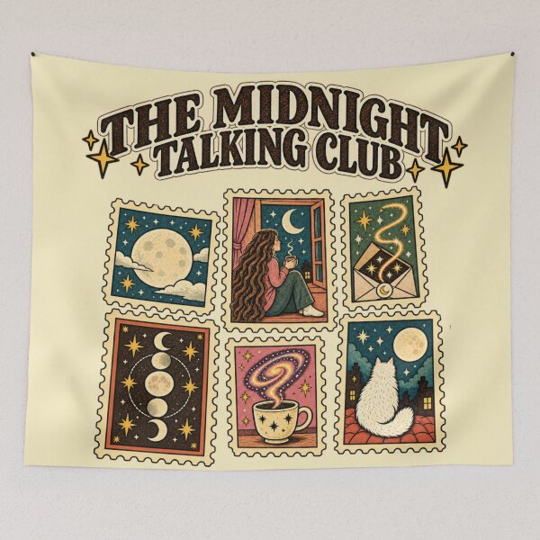 Item preview, The Midnight Talking Club Celestial Stamp Art Aesthetic Vintage designed and sold by MAGICKEY2024.