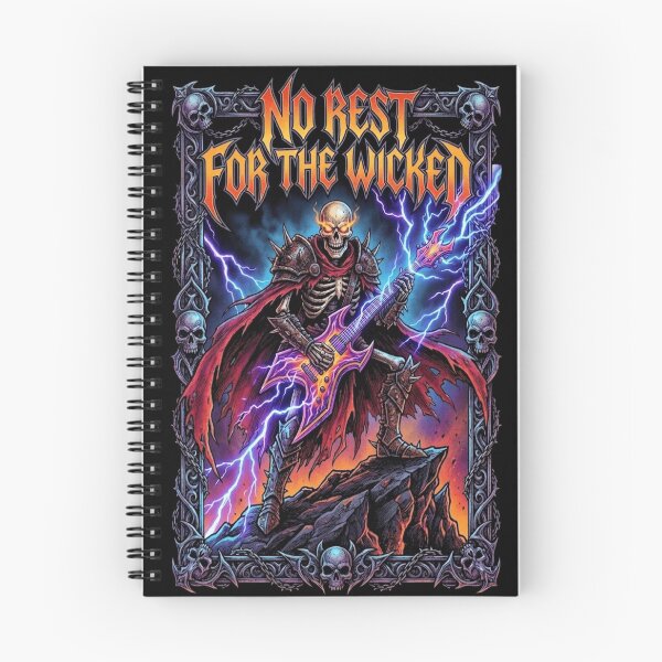 Item preview, No Rest for the Wicked – Skeleton Metal Guitarist designed and sold by MAJCO-ART.