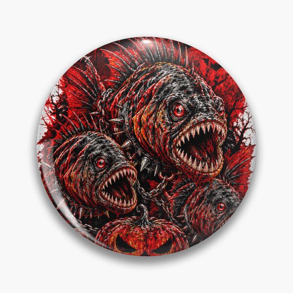 Item preview, Spooky Halloween Piranha Punk – Pumpkin Horror Fish Monster T-Shirt  designed and sold by cabevo.