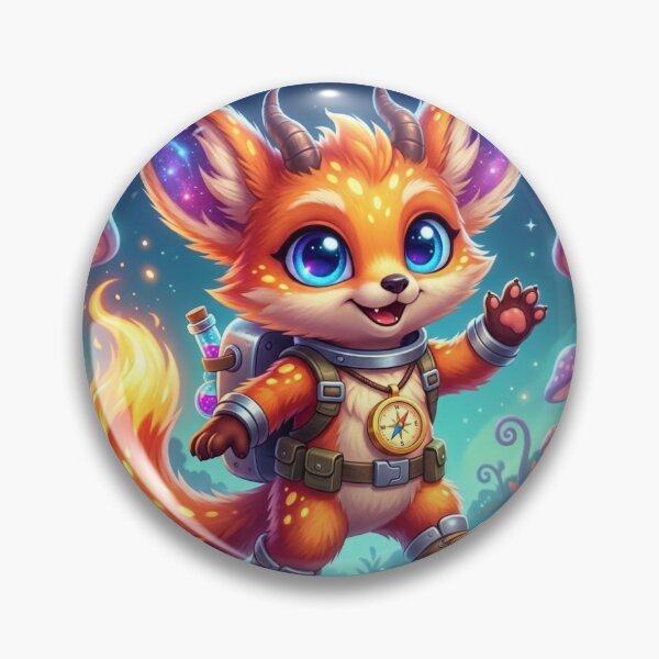 Item preview, Adorable Cosmic Space Explorer Fox-Dragon - Cute Sci-Fi Fantasy Cartoon designed and sold by SAMORA ORIGINALS.