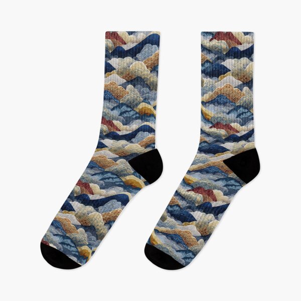Item preview, Japanese vintage mountains painting pattern designed and sold by filigreedigital.