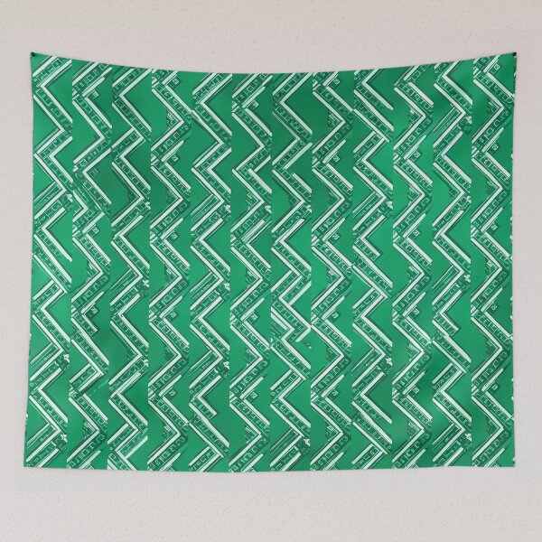Item preview, Vibrant Emerald Green Geometric Chevron Pattern designed and sold by zenjiinspired.