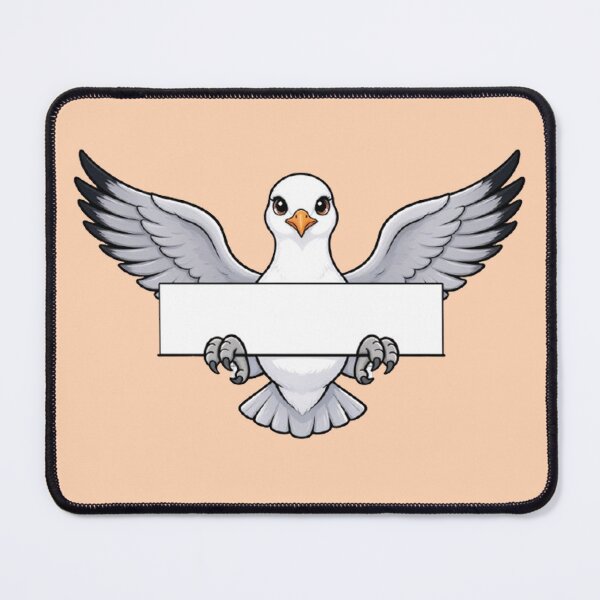 Item preview, Cute Flying Seagull Holding a Blank Banner Custom Text Space designed and sold by PetalsPaws.