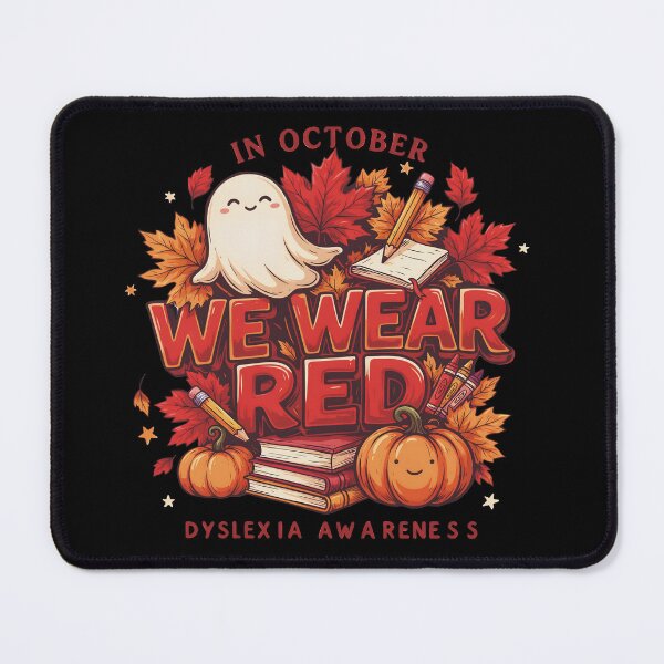 Item preview, In October We Wear Red Dyslexia Awareness Halloween designed and sold by SkymarArt.