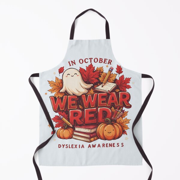 Item preview, In October We Wear Red Dyslexia Awareness Halloween designed and sold by SkymarArt.
