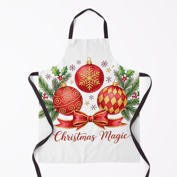 Item preview, Christmas Magic .Red and Gold Christmas Ornaments Watercolor designed and sold by Deepsleepstudio.
