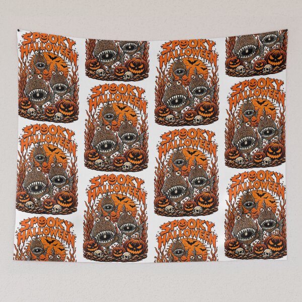 Item preview, Spooky Halloween Piranha – Pumpkin Horror Fish Monster T-Shirt  designed and sold by cabevo.
