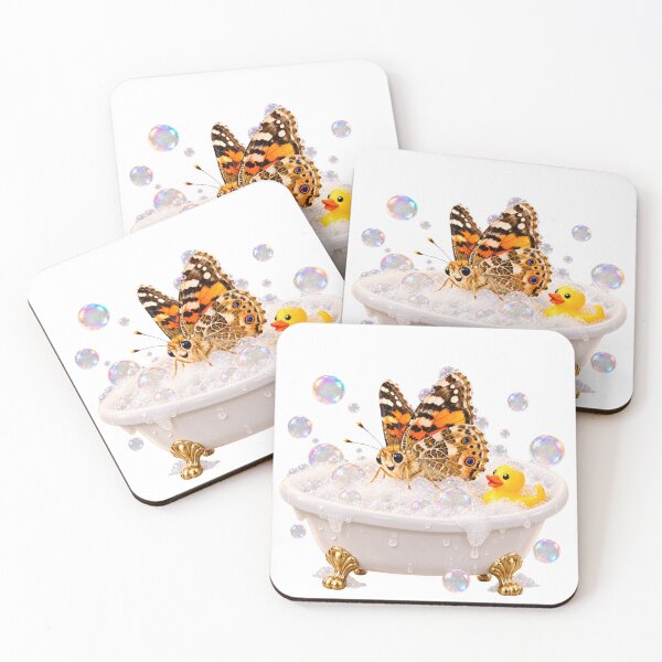 Item preview, Playful Painted Lady Butterfly Bathtub designed and sold by Sillytoe.