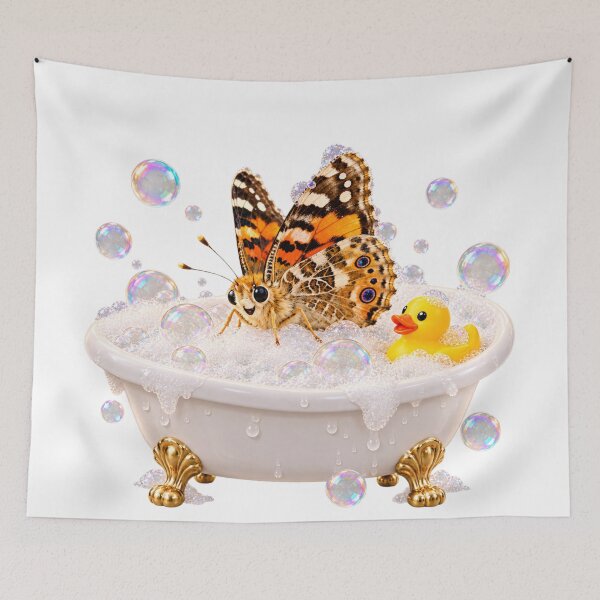 Item preview, Playful Painted Lady Butterfly Bathtub designed and sold by Sillytoe.