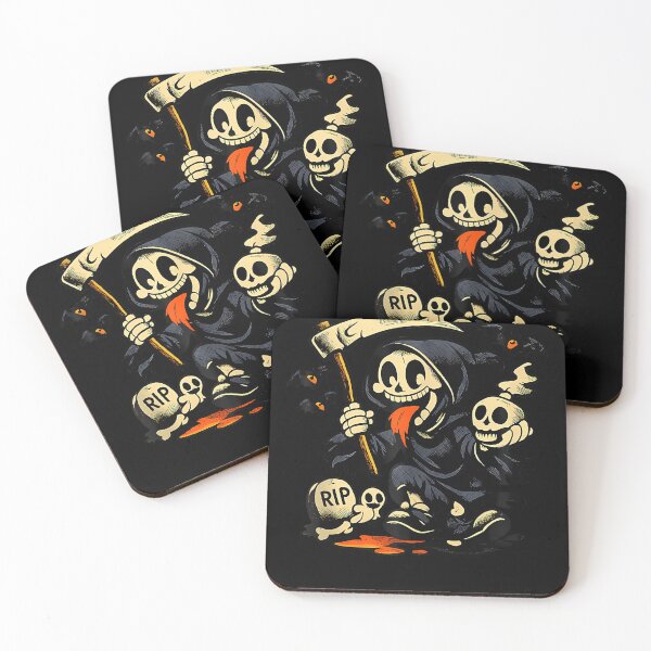 Item preview, Retro Grim Reaper Cartoon Spooky Skeleton Bats designed and sold by T9AXER.
