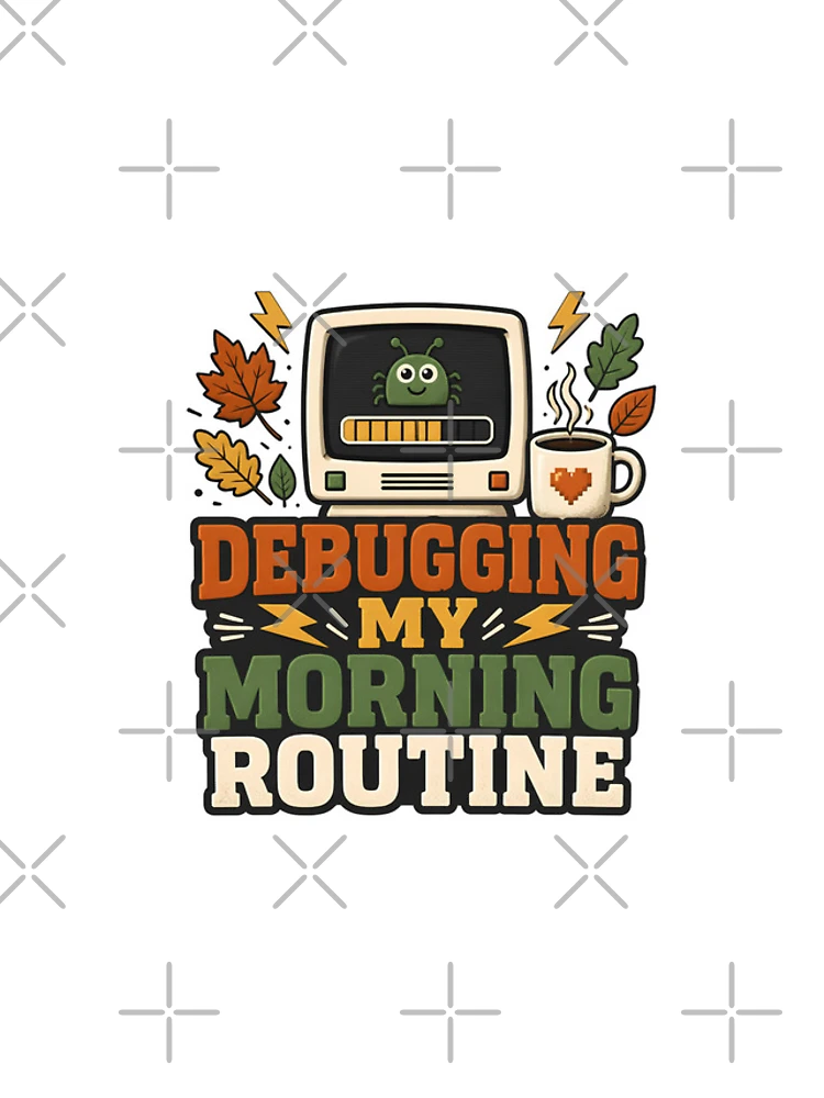 Thumbnail 4 of 4, iPhone Case, Debugging My Morning Routine – Informatics Nurse Coffee & Tech Humor designed and sold by CuteDesignables.