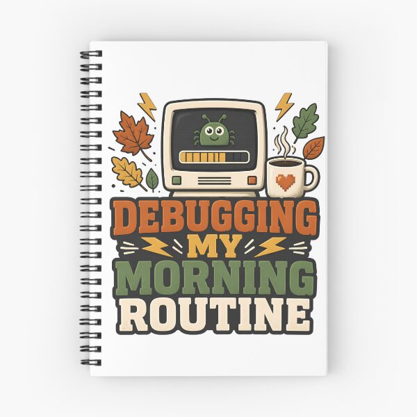 Item preview, Debugging My Morning Routine – Informatics Nurse Coffee & Tech Humor designed and sold by CuteDesignables.