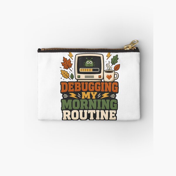 Item preview, Debugging My Morning Routine – Informatics Nurse Coffee & Tech Humor designed and sold by CuteDesignables.