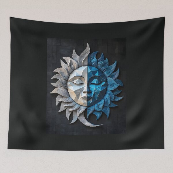 Item preview, Celestial Sun Face, 3d Render, Cool Sapphire designed and sold by Checho30.