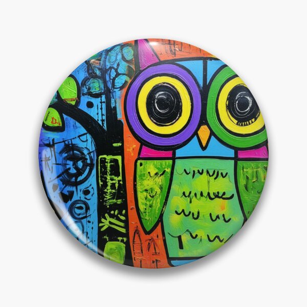 Item preview, Celebrate Halloween with a Bold Abstract Owl and Black Cat in Vibrant Colors and Geometric Patterns designed and sold by OlfactoART Studio.