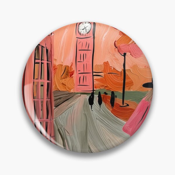 Item preview, Explore Autumn in London with Big Ben, a Classic Red Telephone Booth, and a Colorful Tree-Lined Path designed and sold by OlfactoART Studio.