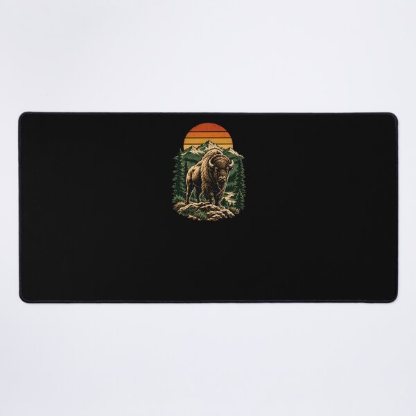 Item preview, Vintage Bison Sunset Mountain Wilderness Yellowstone American Buffalo designed and sold by VinsendDraconi.