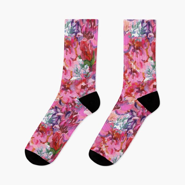 Item preview, hand painted Violet and red roses oil pastel pattern designed and sold by Navitaloves.