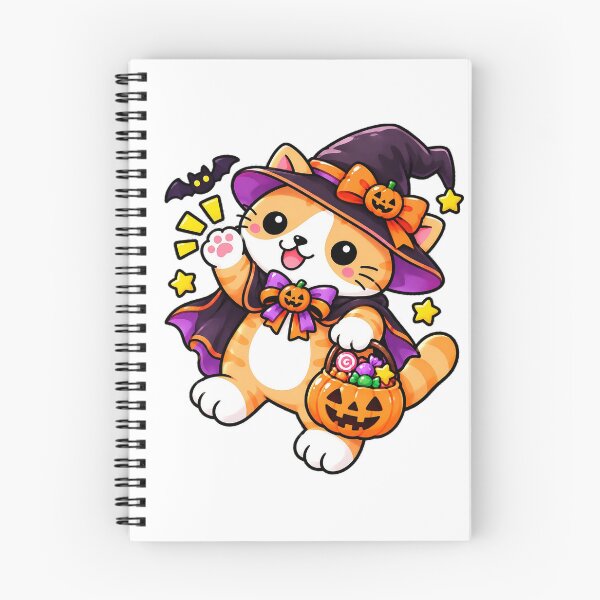 Item preview, Cute Halloween Witch Cat – Kawaii Orange Tabby Kitty in Witch Costume designed and sold by NoopnyangStudio.