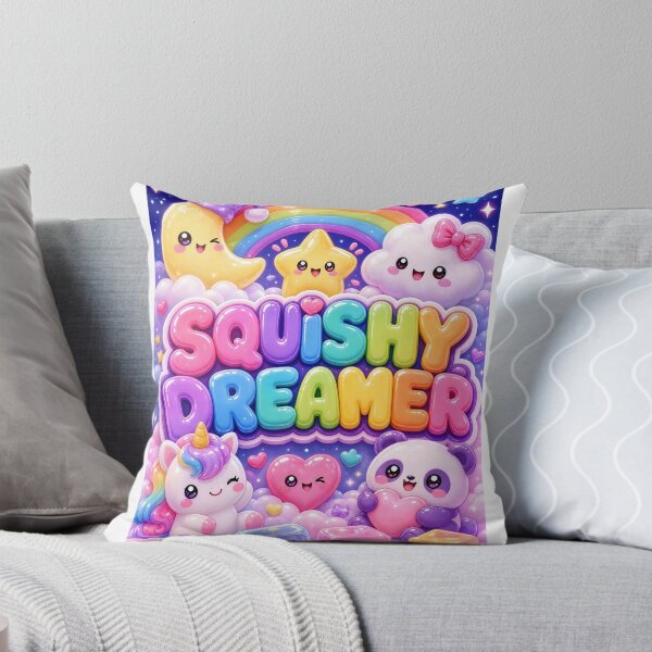 Item preview, Squishy Dreamer Cute Kawaii Unicorn Panda Moon Rainbow designed and sold by Uniquememorable.