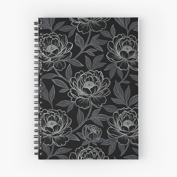 Item preview, Elegant Silver Peony Floral Line Art Pattern designed and sold by Owcomm.