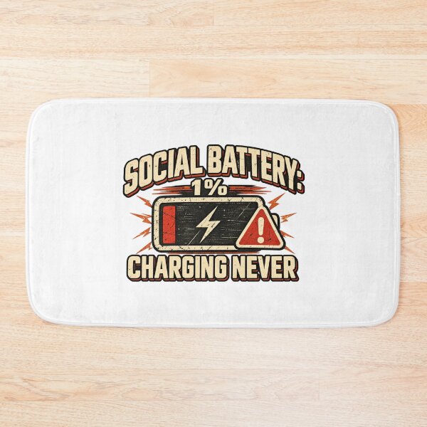 Item preview, Social Battery 1% – Funny Introvert Humor Vintage Design designed and sold by Wow-arts.