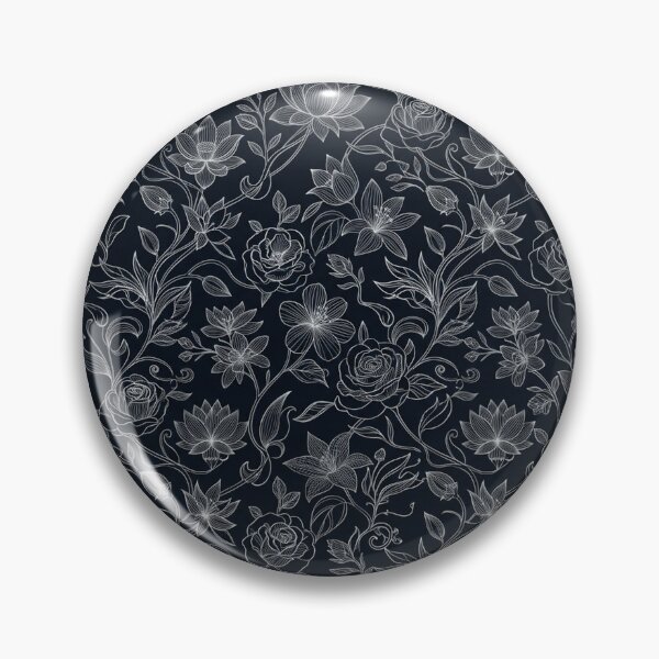 Item preview, Elegant Silver Floral Line Artwork Pattern designed and sold by Owcomm.