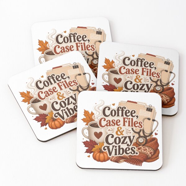 Item preview, Coffee, Case Files and Cozy Vibes – Legal Nurse Fall Coffee Humor designed and sold by CuteDesignables.