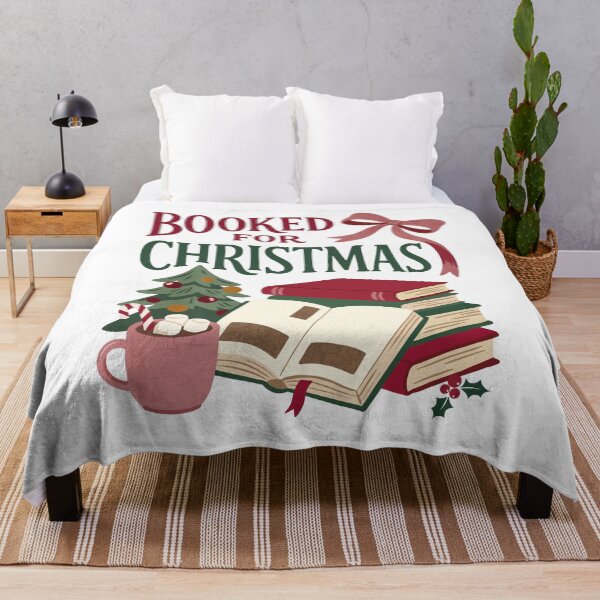 Item preview, Booked for Christmas With Books and Hot Cocoa designed and sold by FreshVibe Prints.