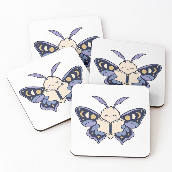 Item preview, Celestial Moth Reading a Book - Moon Phase Bookworm designed and sold by luxedigitalnest.