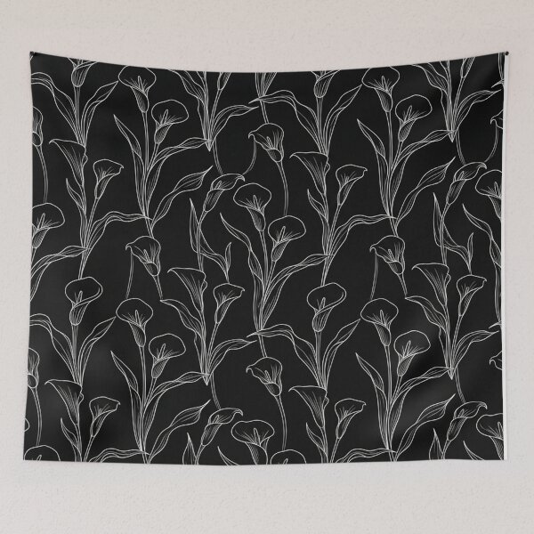 Item preview, Elegant White Calla Lily Line Art Pattern    designed and sold by Owcomm.