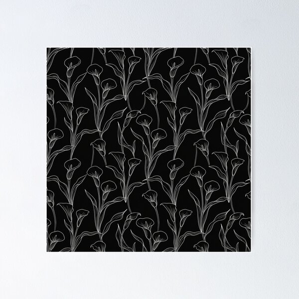 Item preview, Elegant White Calla Lily Line Art Pattern    designed and sold by Owcomm.