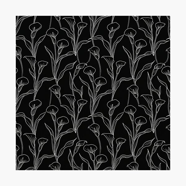 Item preview, Elegant White Calla Lily Line Art Pattern    designed and sold by Owcomm.